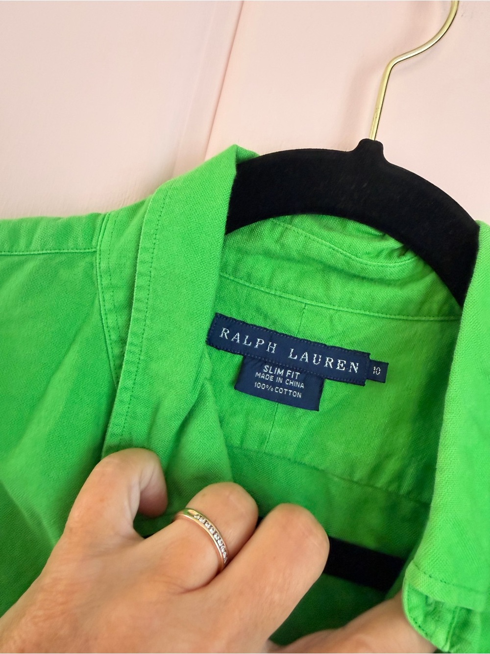 Ralph Lauren Green Button-Down Oxford Shirt Slim fit sz10 - Picture 3 of 4